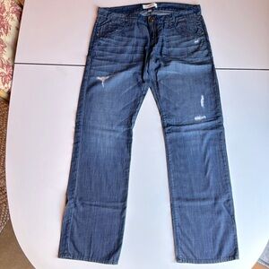 Habitual women’s jeans distressed straight to wide leg lightweight size 29